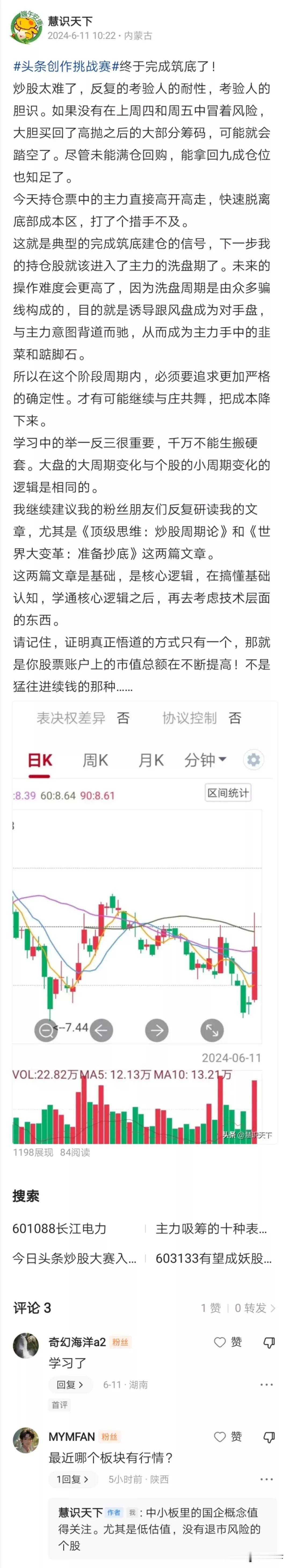 A股将再次反弹
节前发文预判A股端午节后大概率会展开新一轮的反弹周期。
基于预判