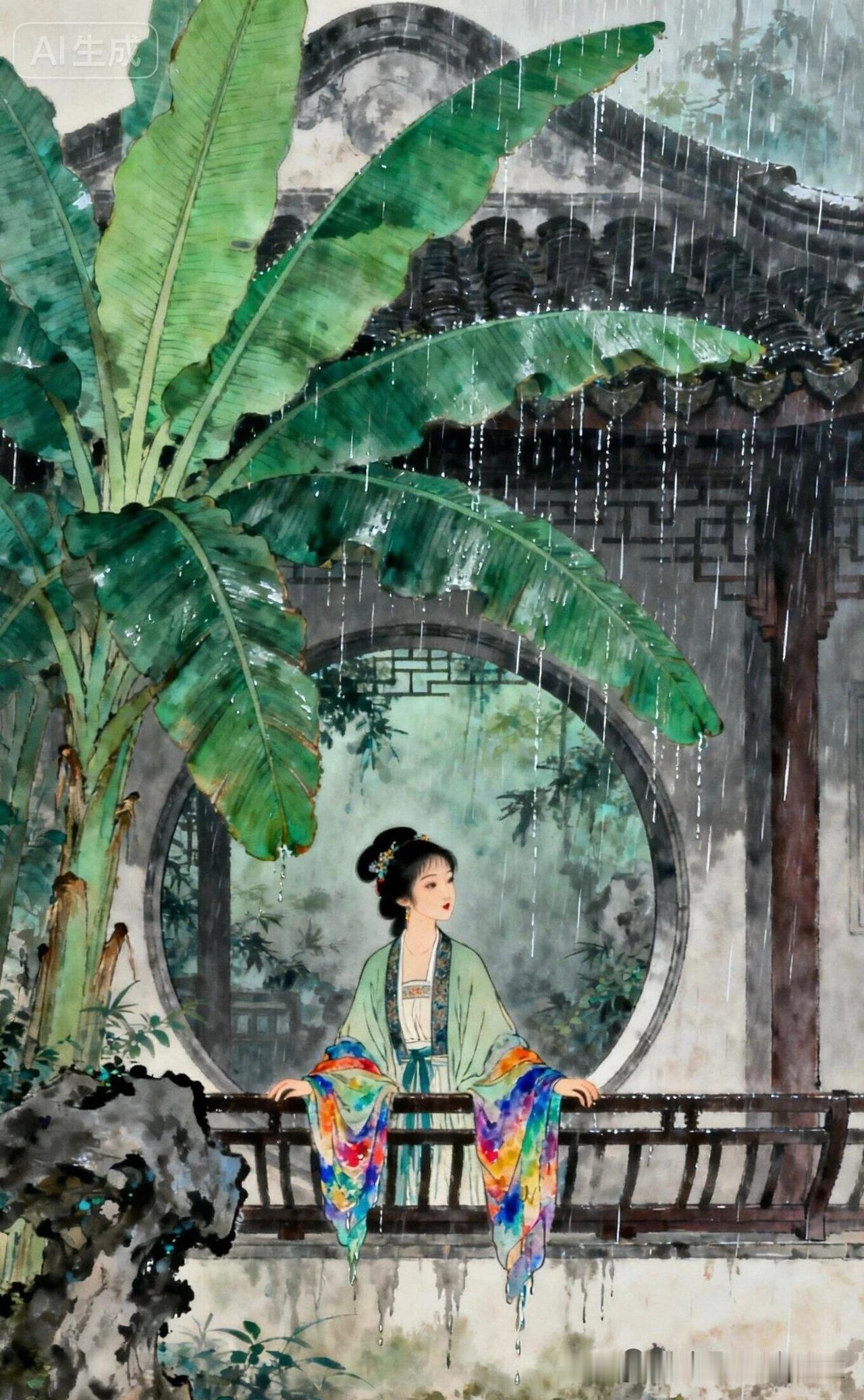 《夏景》
——宋·吕徽之
竹几藤床石砚屏，
薰风帘幕篆烟清。
空斋数点黄梅雨，