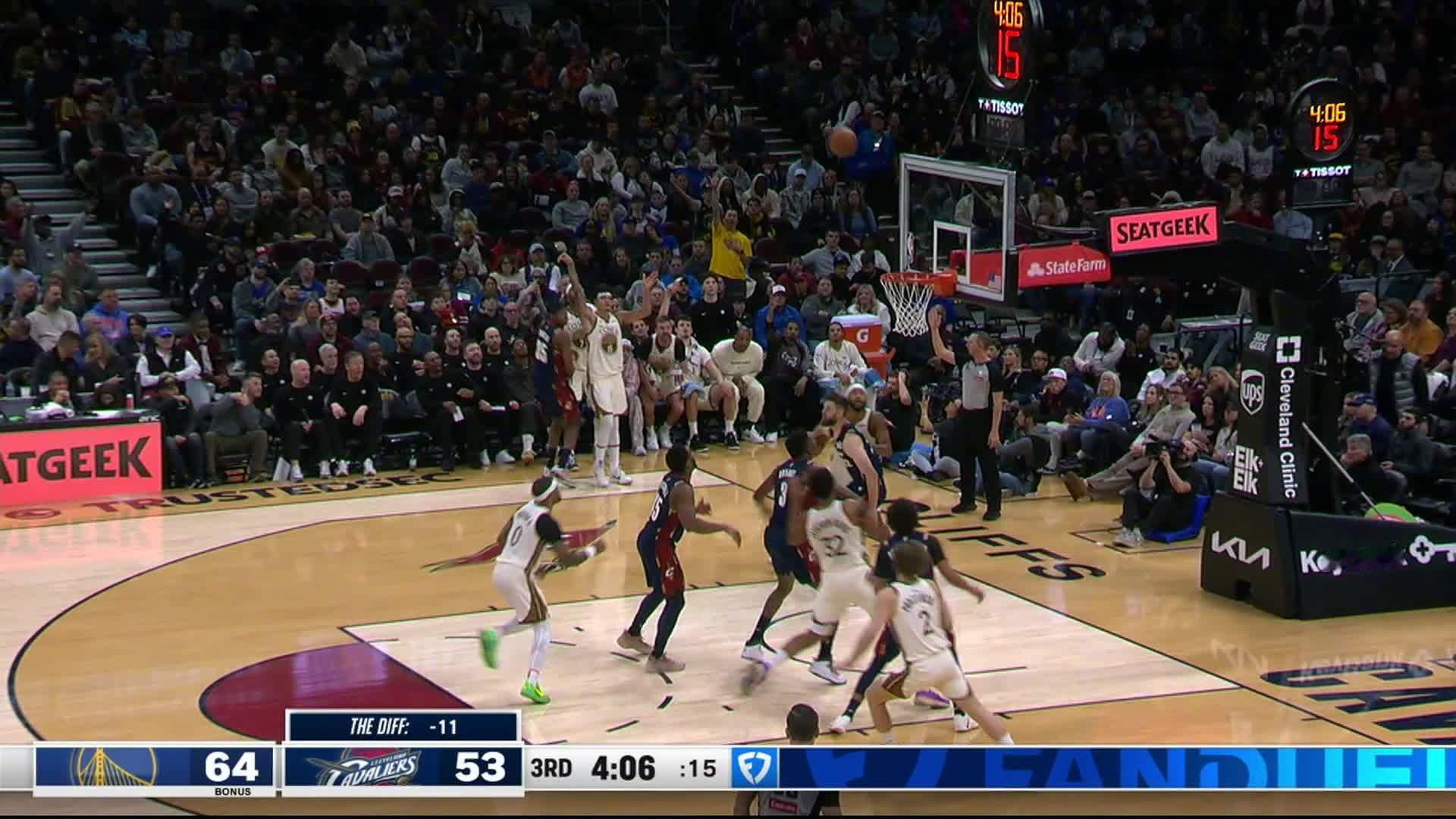 桑托斯三分！勇士VS骑士