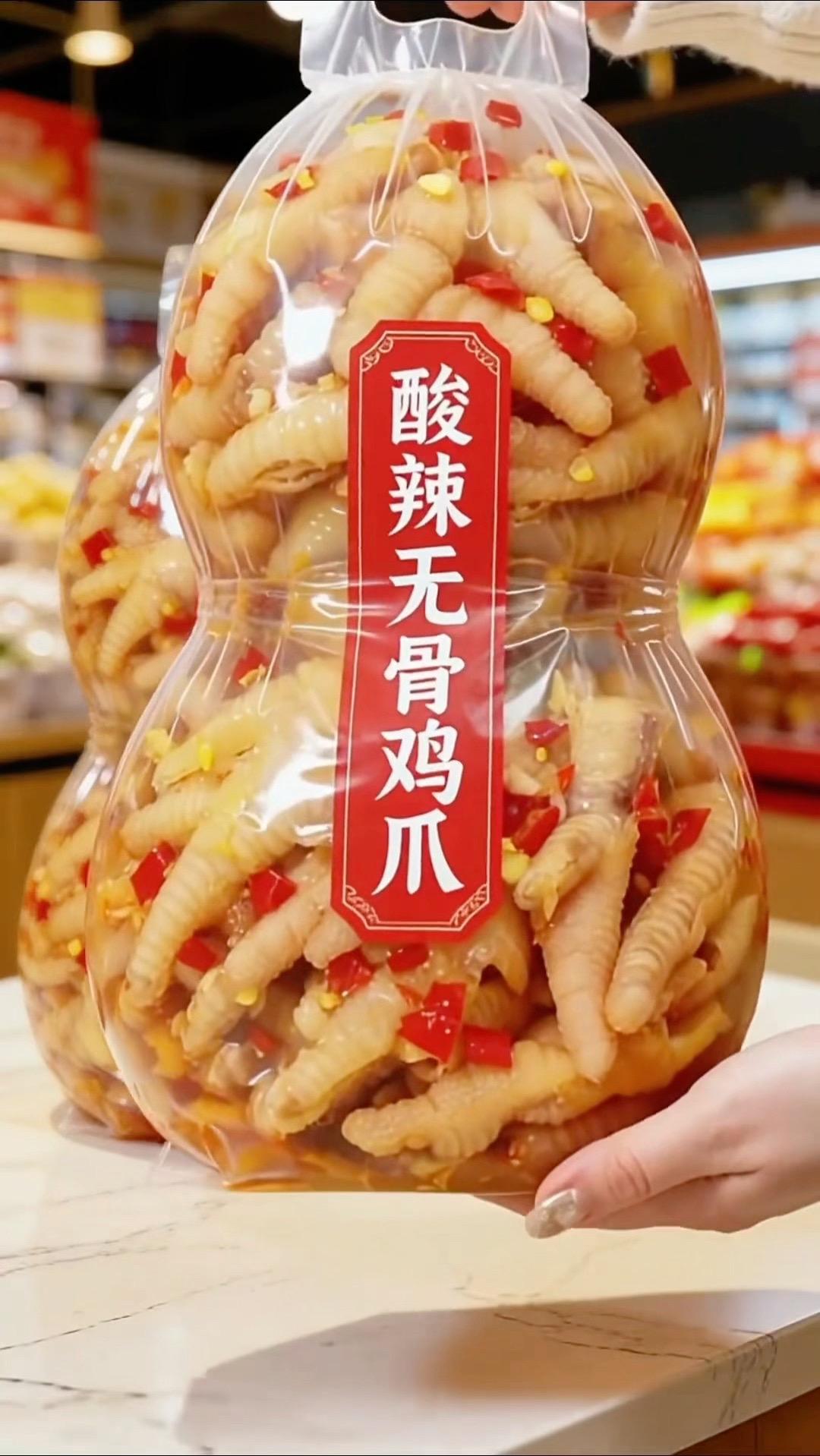酸辣无骨鸡爪一口封神！Q弹超有嚼劲，酸辣汁水裹满每一寸，酸得开胃辣得过...