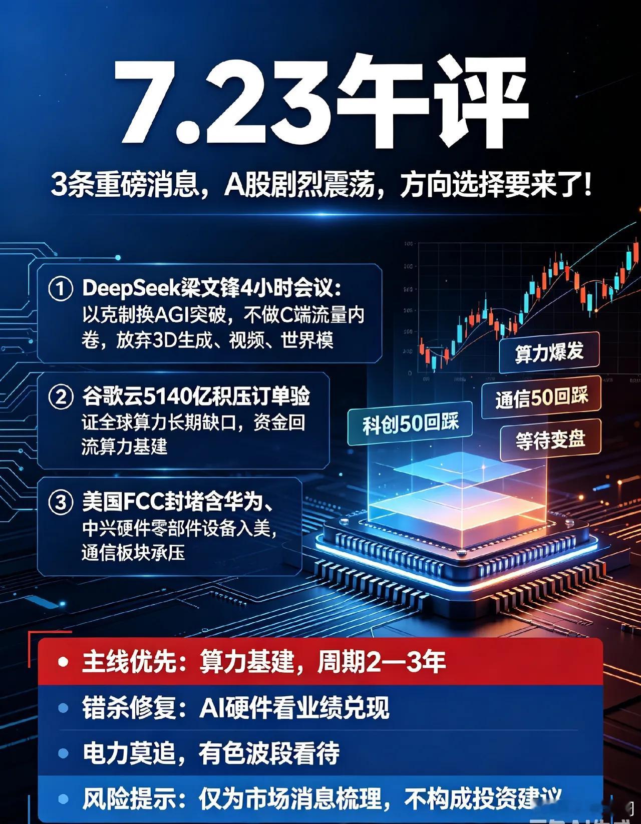 7.23日午评:3条重磅消息,A股剧烈震荡,方向选择要来了！一、上午3条重磅消息