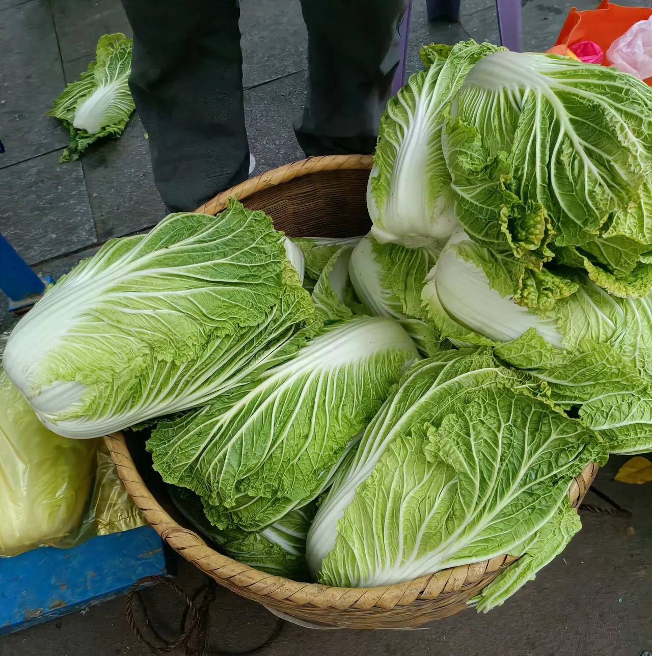 好便宜的大白菜，才块钱一斤，拿了一棵比较大的才四块钱，能吃好几餐了。