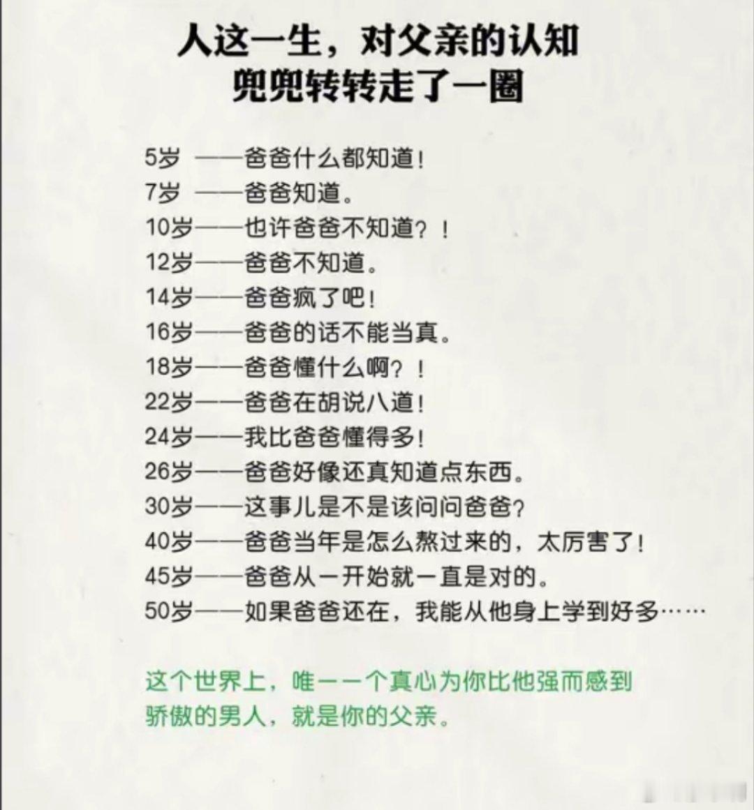 人这一生，对父亲的认知，兜兜转转走了一圈！小利说事