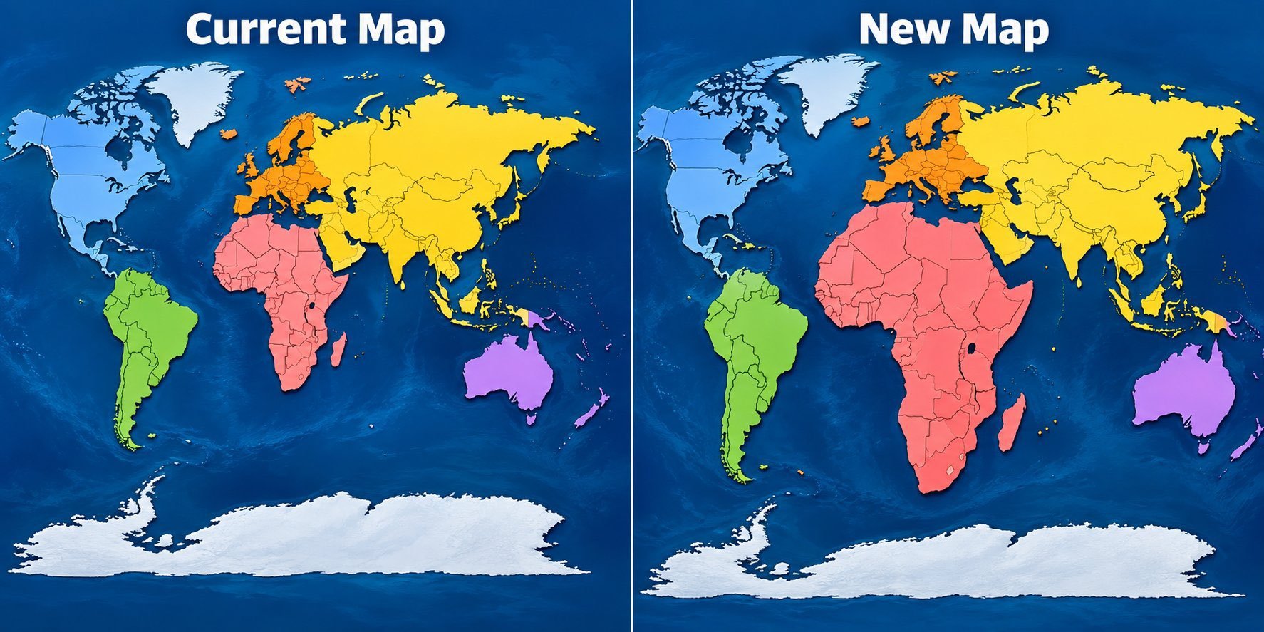 联合国发布了新版世界地图，大家看出来什么区别了吗 ​​​