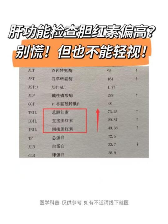 肝功能检查胆红素偏高？别慌！但也不能忽视