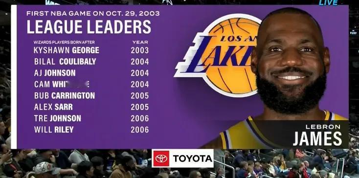 奇才队🈶8人在詹姆斯首秀后出生。太夸张了，更夸张的现在是看着每个回合黑了，联盟