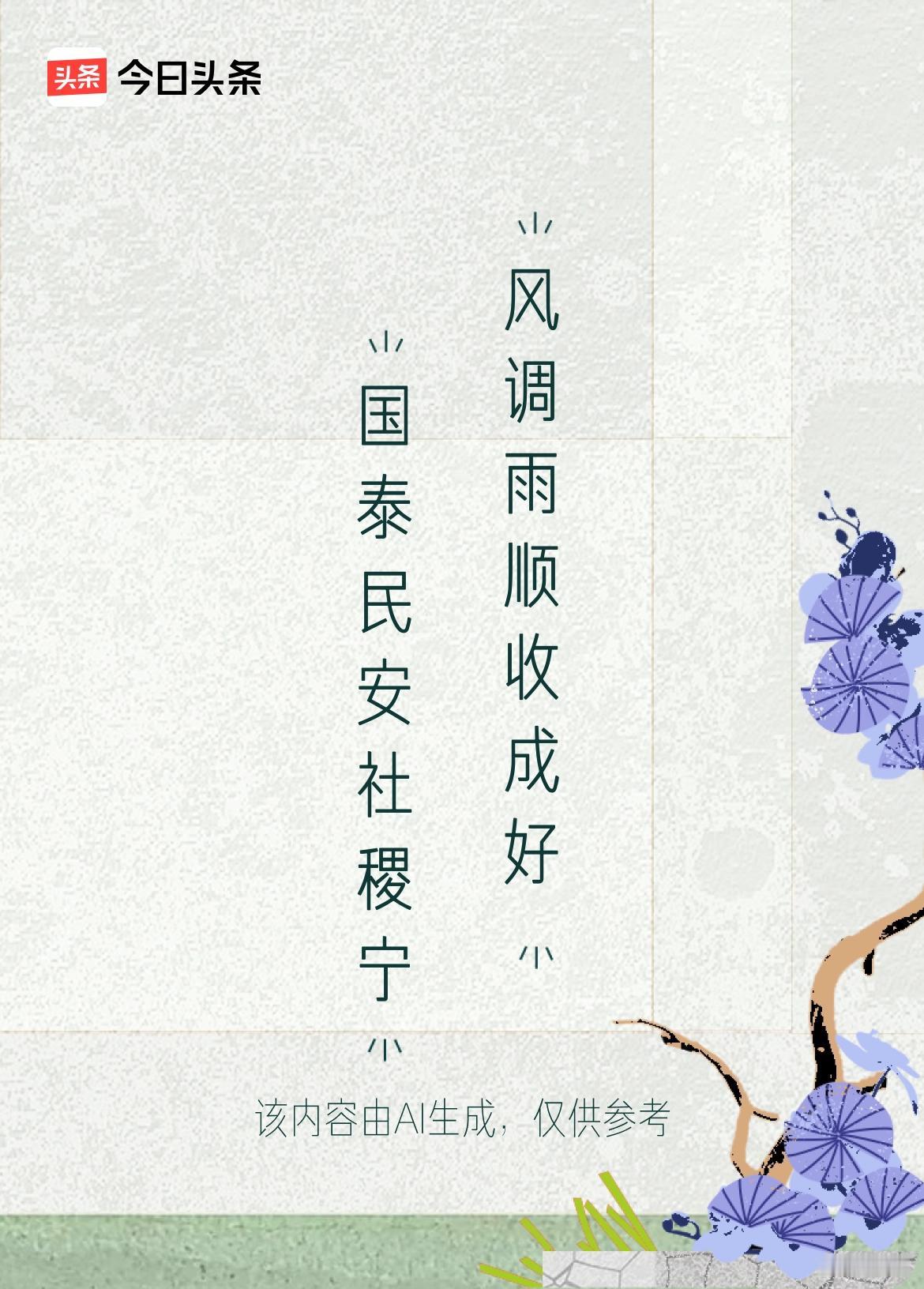 原联尾字平韵，宜作下联。
上联：风调雨顺收成好。戳这里👉和我一起作诗词歌赋，赢