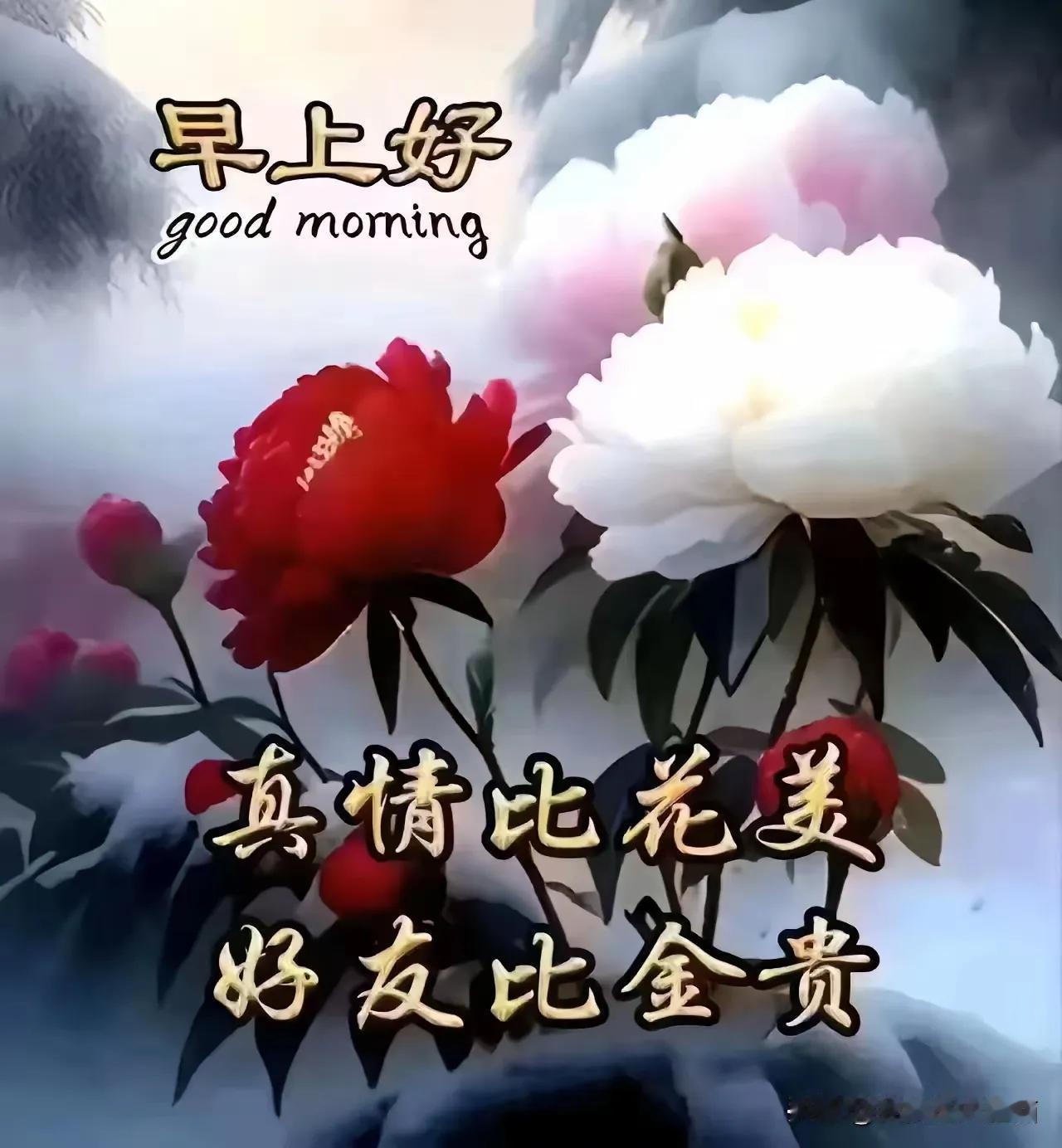 晨曦中的花语：真情比花美，好友比金贵