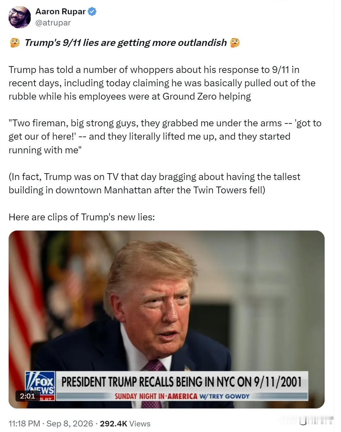 谎话连篇，没一句是真的！
特朗普的话听听就好，就当娱乐消遣，找个乐子！