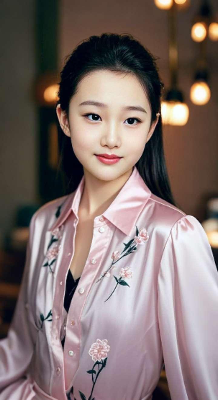 AI扩图 AI粉衫佳人