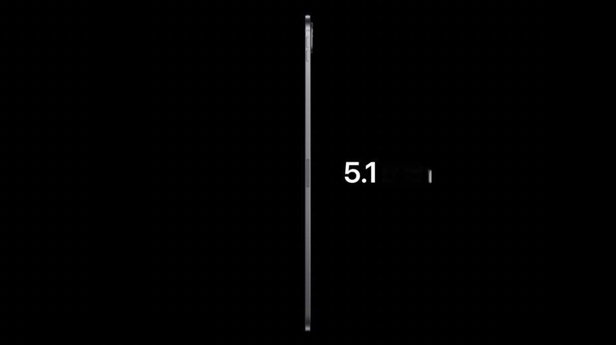 #苹果发布会#新 iPad Pro，11 寸 5.1mm，13 寸 5.3mm，