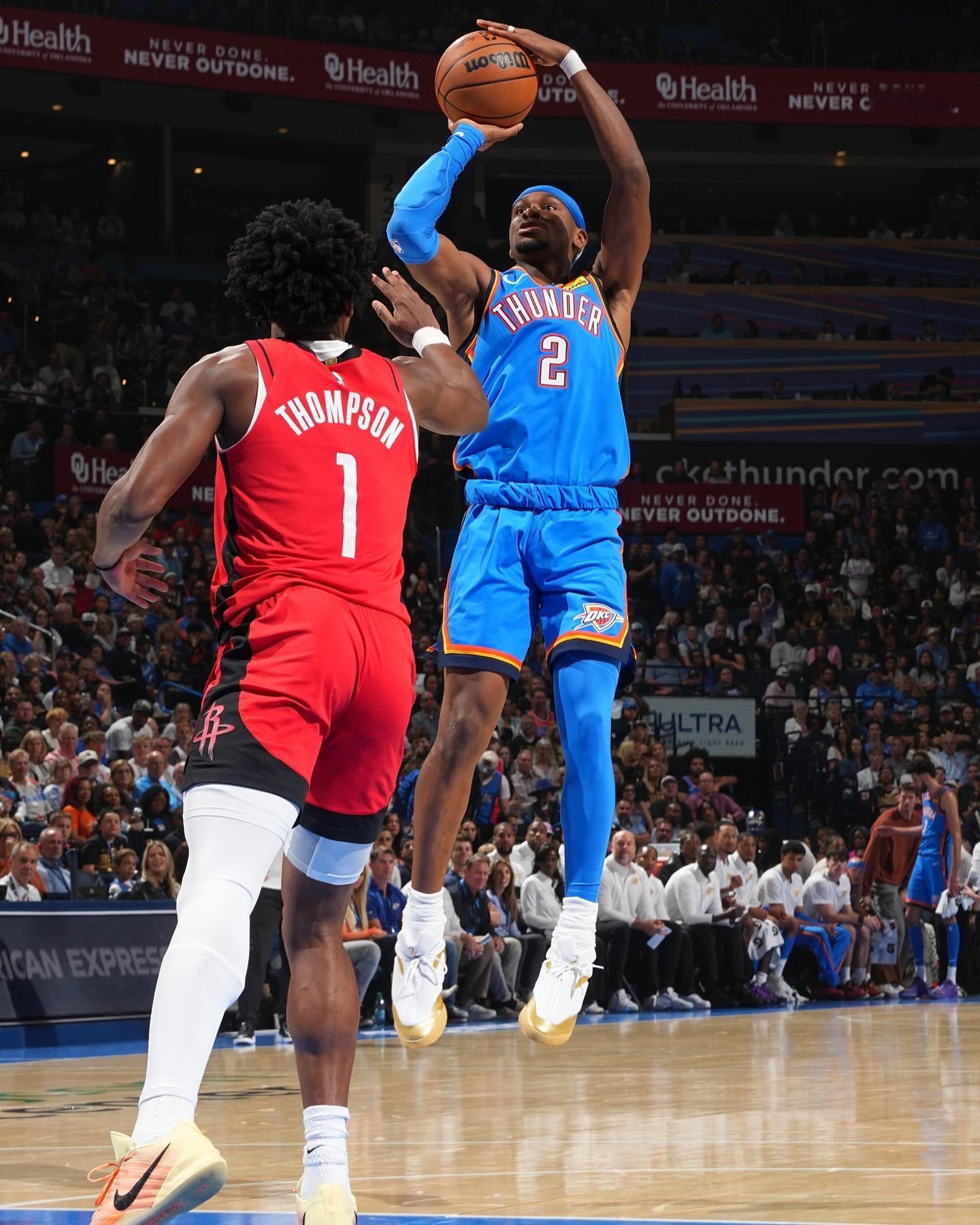 雷霆双加时险胜火箭！这揭幕战故事性拉满了！火箭vs雷霆 ​​​