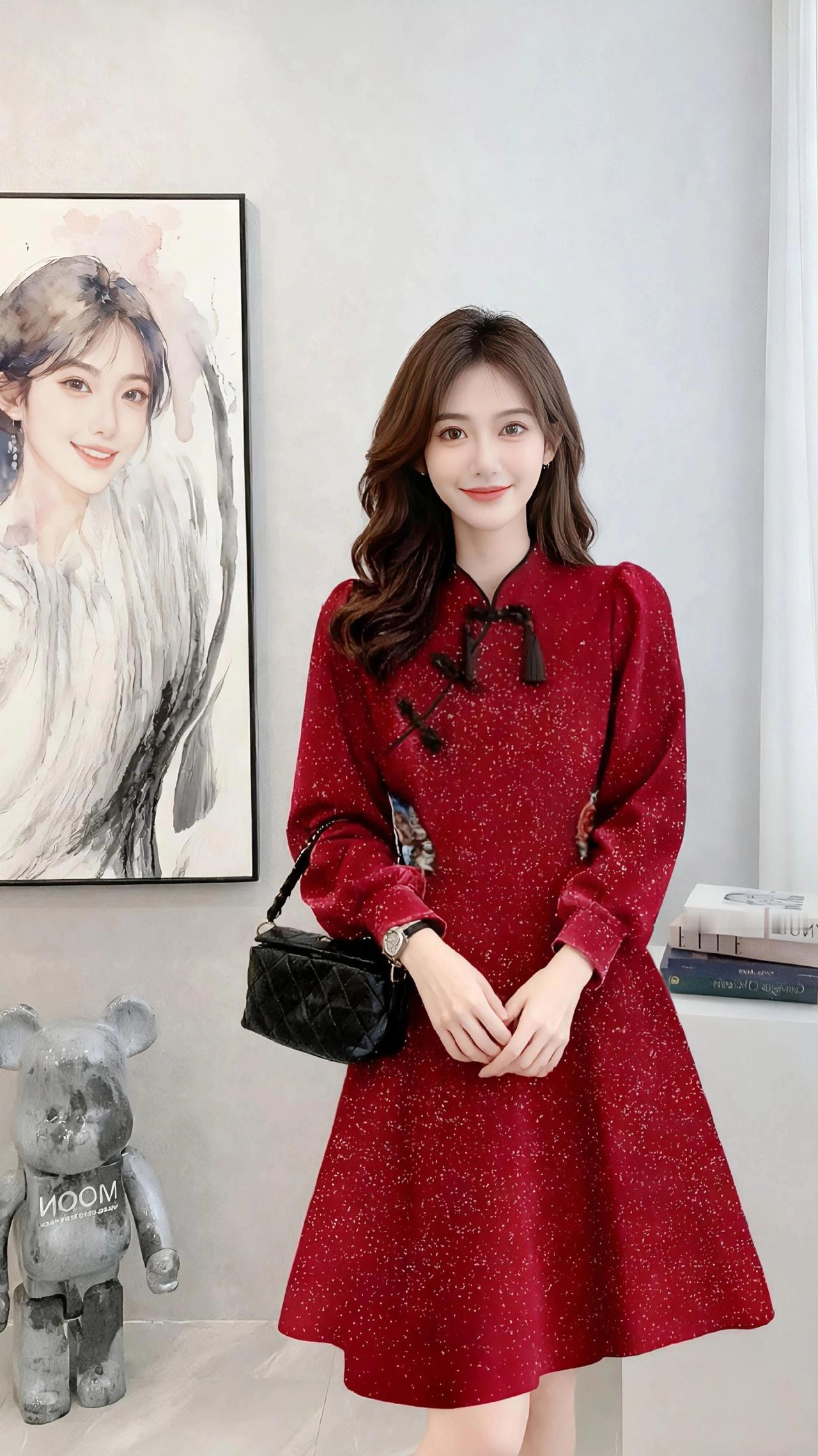 高级感穿搭 新年穿搭 新中式穿搭 连衣裙 复古穿搭