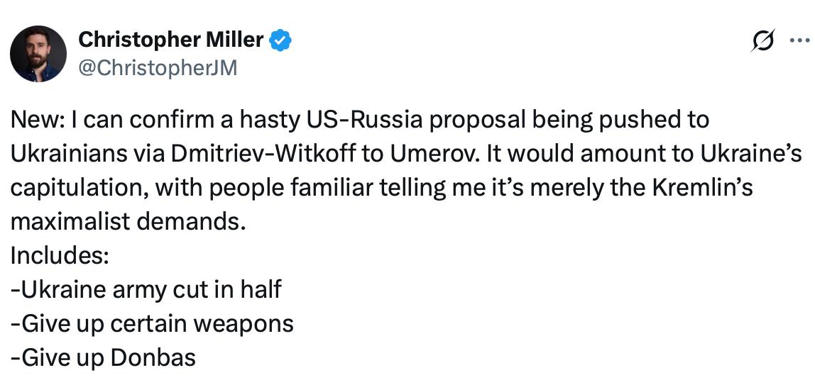 【《金融时报》记者披露：特朗普的“终战计划”让泽连斯基非常不满】

11月19日