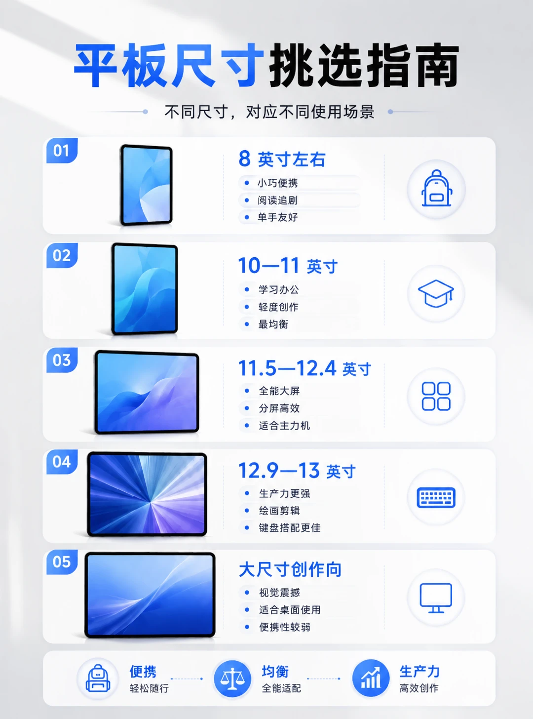一张图看懂平板尺寸怎么挑