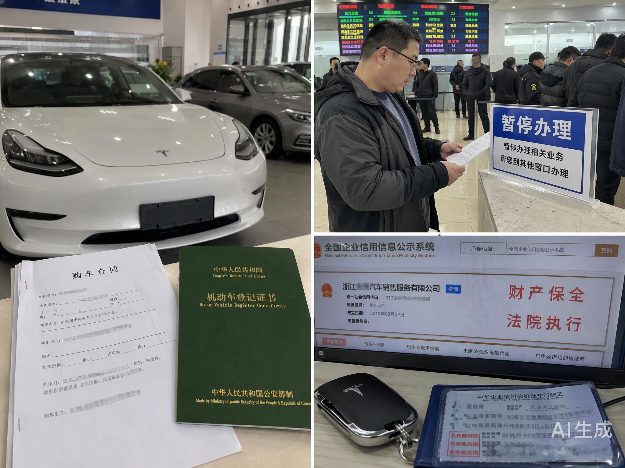 连新车销售买二手车都栽了跟头杭州一位汽车同行花9.5万买了辆二手特斯拉，车登记在