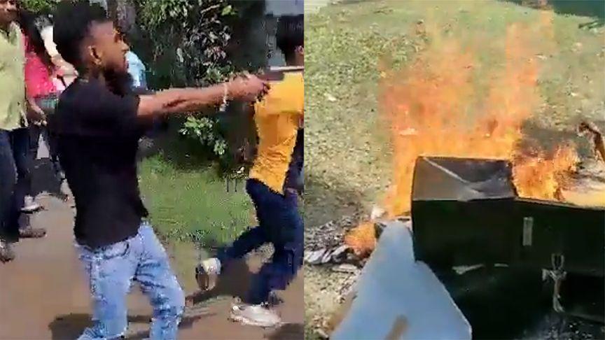 【印度村委会选举引发混乱：投票箱被抢砸烧，党派持枪互斗已致16死】当地时间7月8