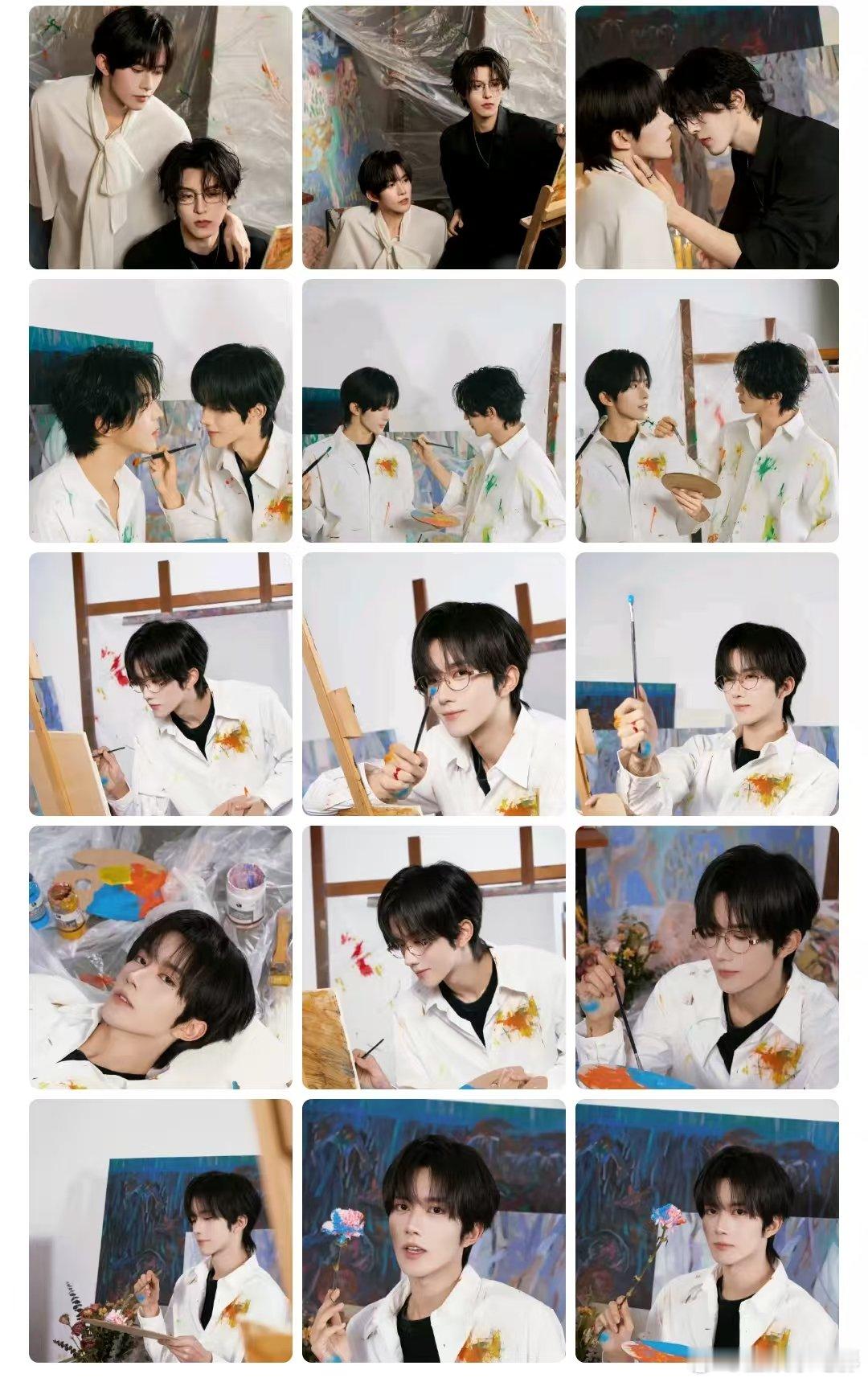 黄星邱鼎杰油彩大片黄星邱鼎杰涂鸦油彩合照 黄星邱鼎杰油彩大片来了，这是谁家的两个