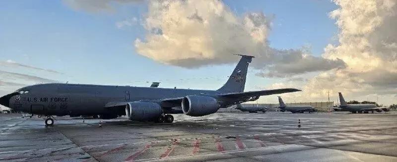 在伊朗、黎巴嫩真主党对以色列本-古里安机场进行打击之后，至少3架美军KC-135