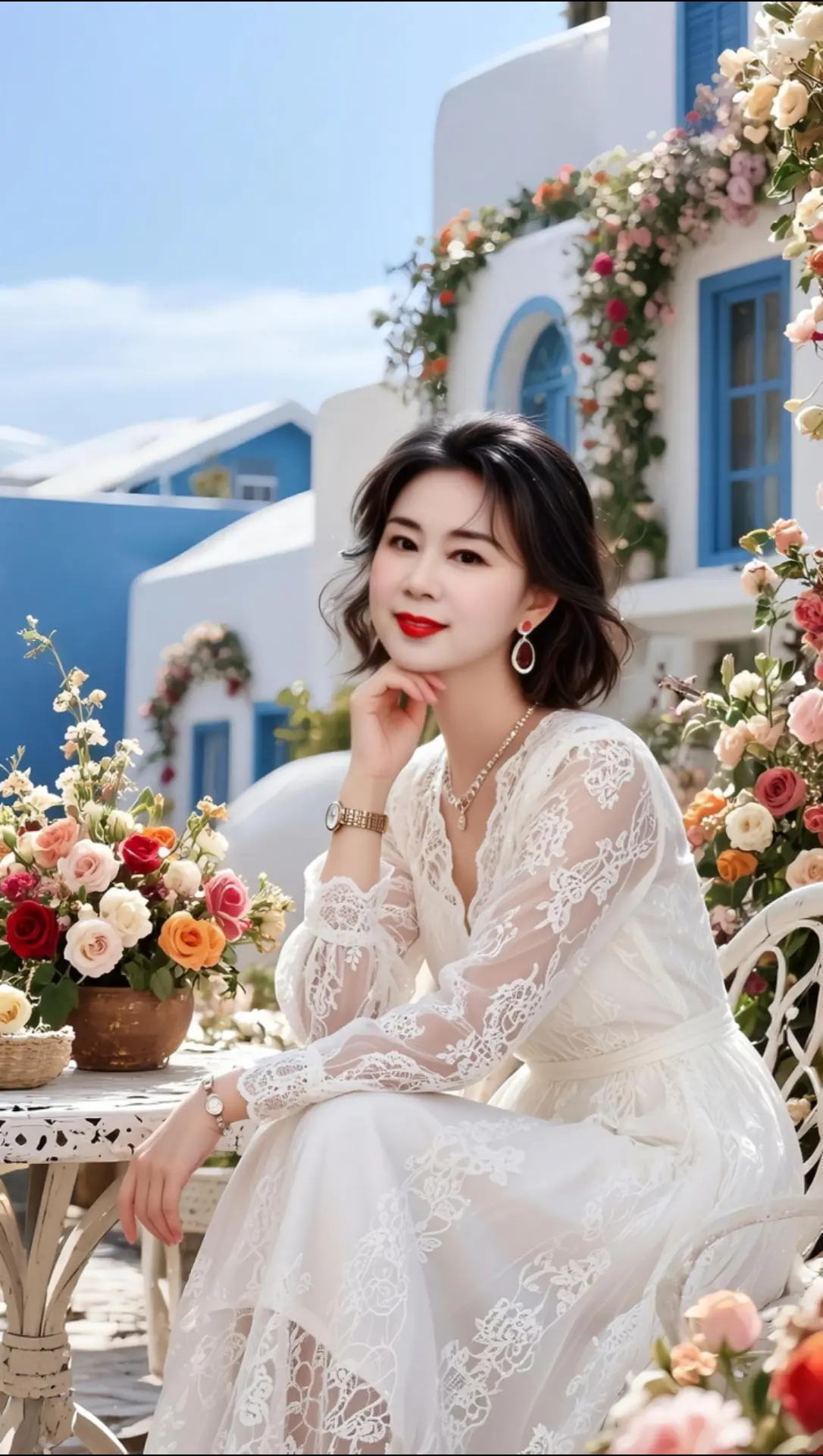 AI海滨蕾丝写真 随变ai随便玩