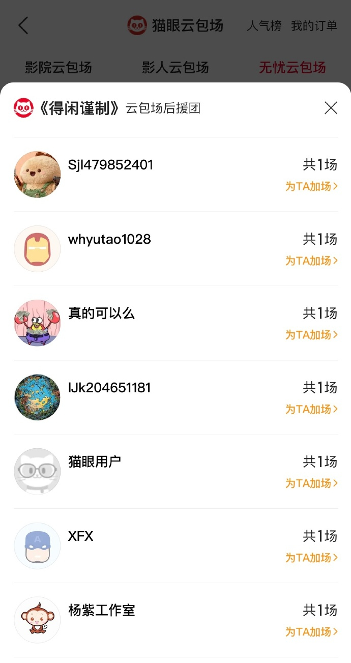 杨紫包场支持得闲谨制 据猫眼专业版云包场显示，包场支持电影《得闲谨制》。截至目前