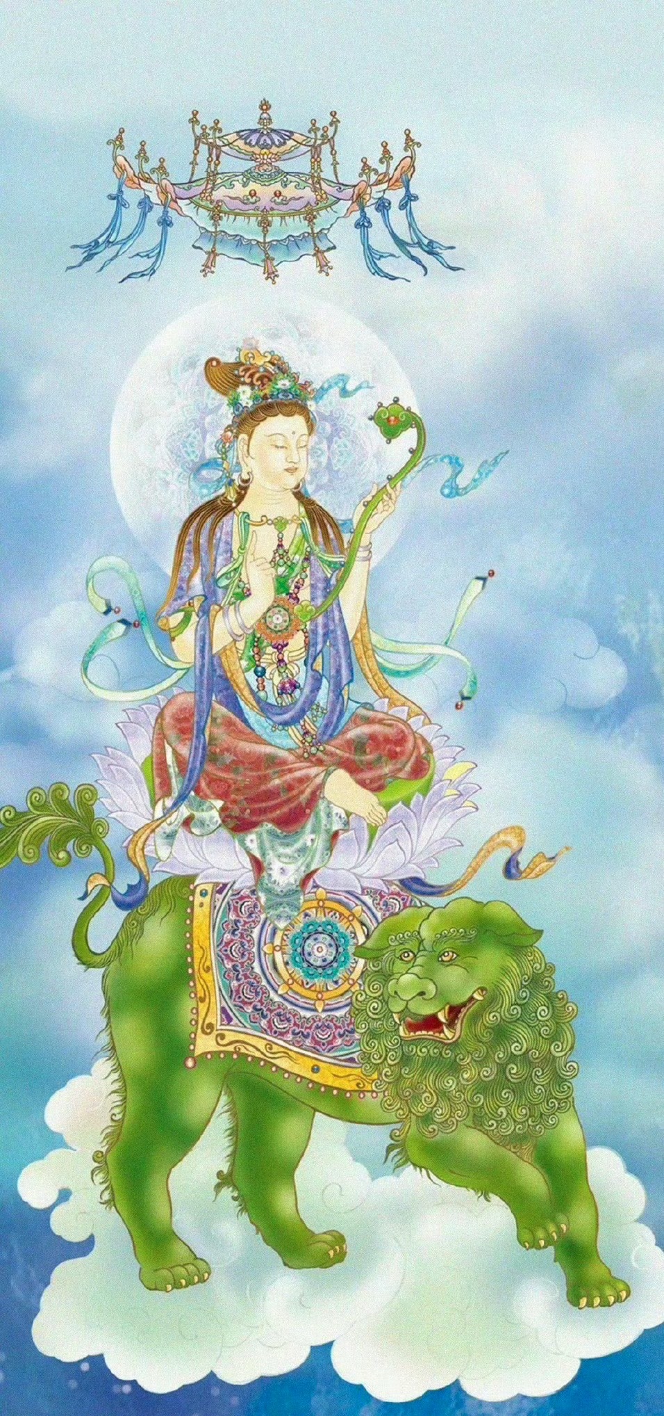 刷到文殊菩萨，不要无视！留下四字：“诸事顺利！” 菩萨会保护你。 ！！！ ​​​