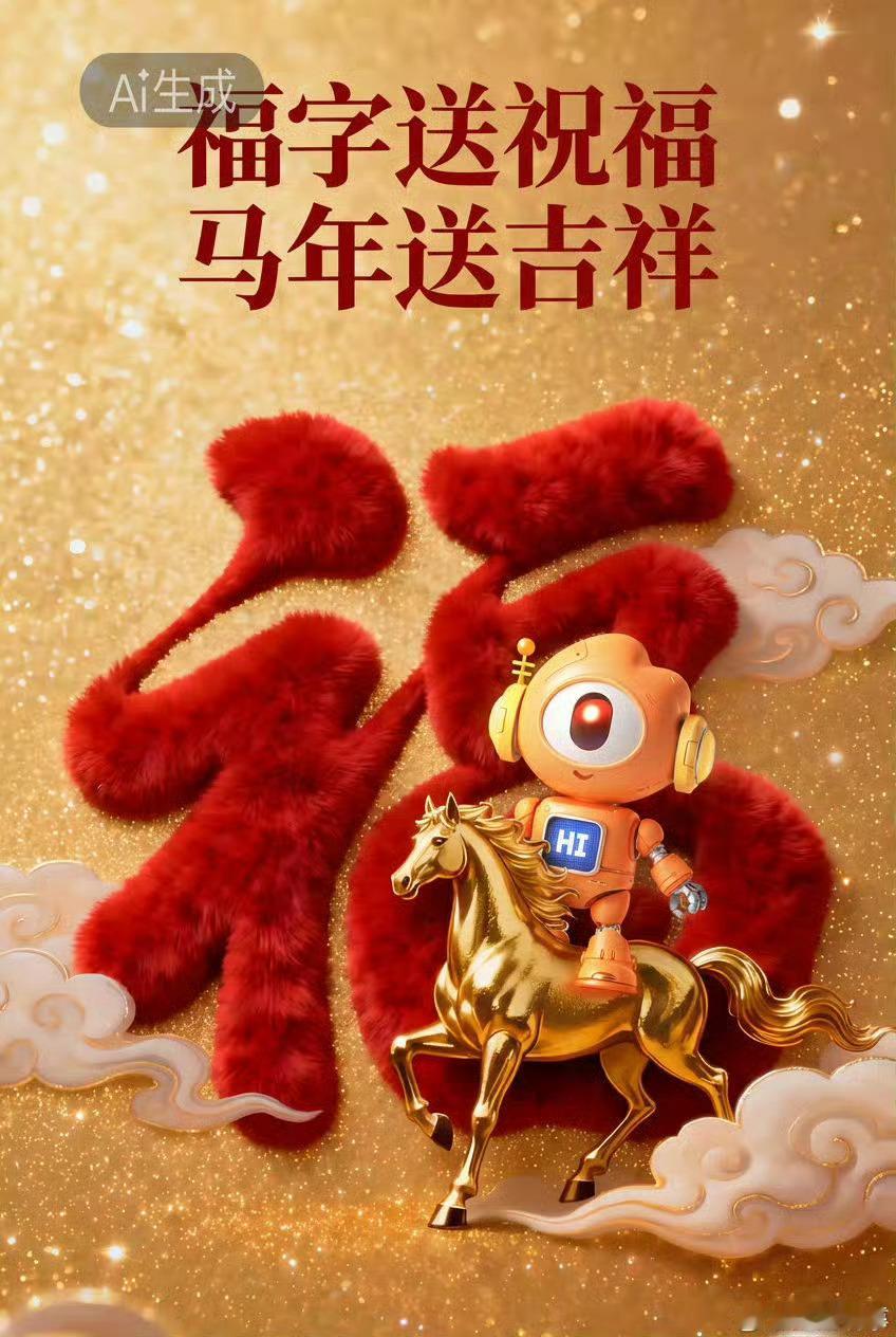 腾讯元宝除夕追加100张小马卡 要用金色才圆满。借这匹腾空的金马，把最暖的吉祥话