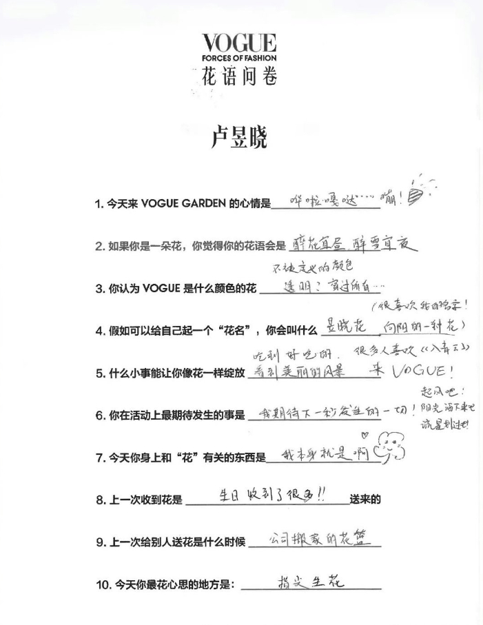 卢昱晓不仅有自己起的花名，还格外喜欢自己的原名。这份对名字的双重偏爱，展现出她细