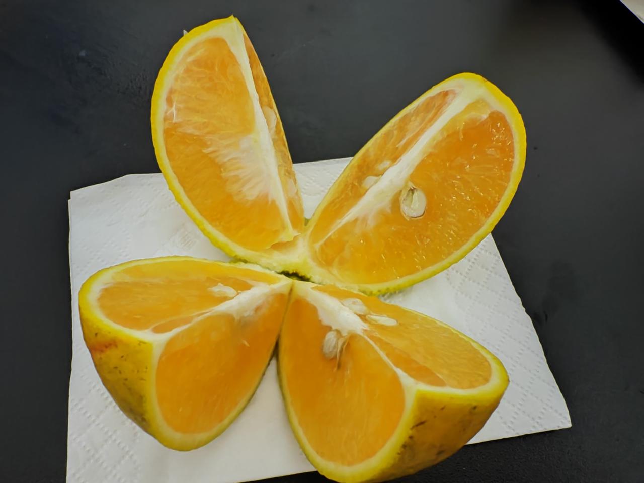 甘甜的，不是那种糖度超标的。个人很喜欢。如果在红江橙和其他橙子在，我会优先选红江
