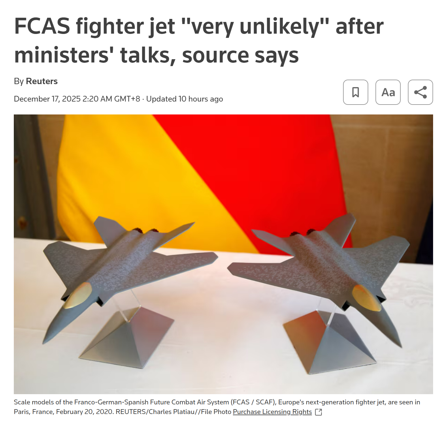 FCAS看来最后还是没有挽救回来