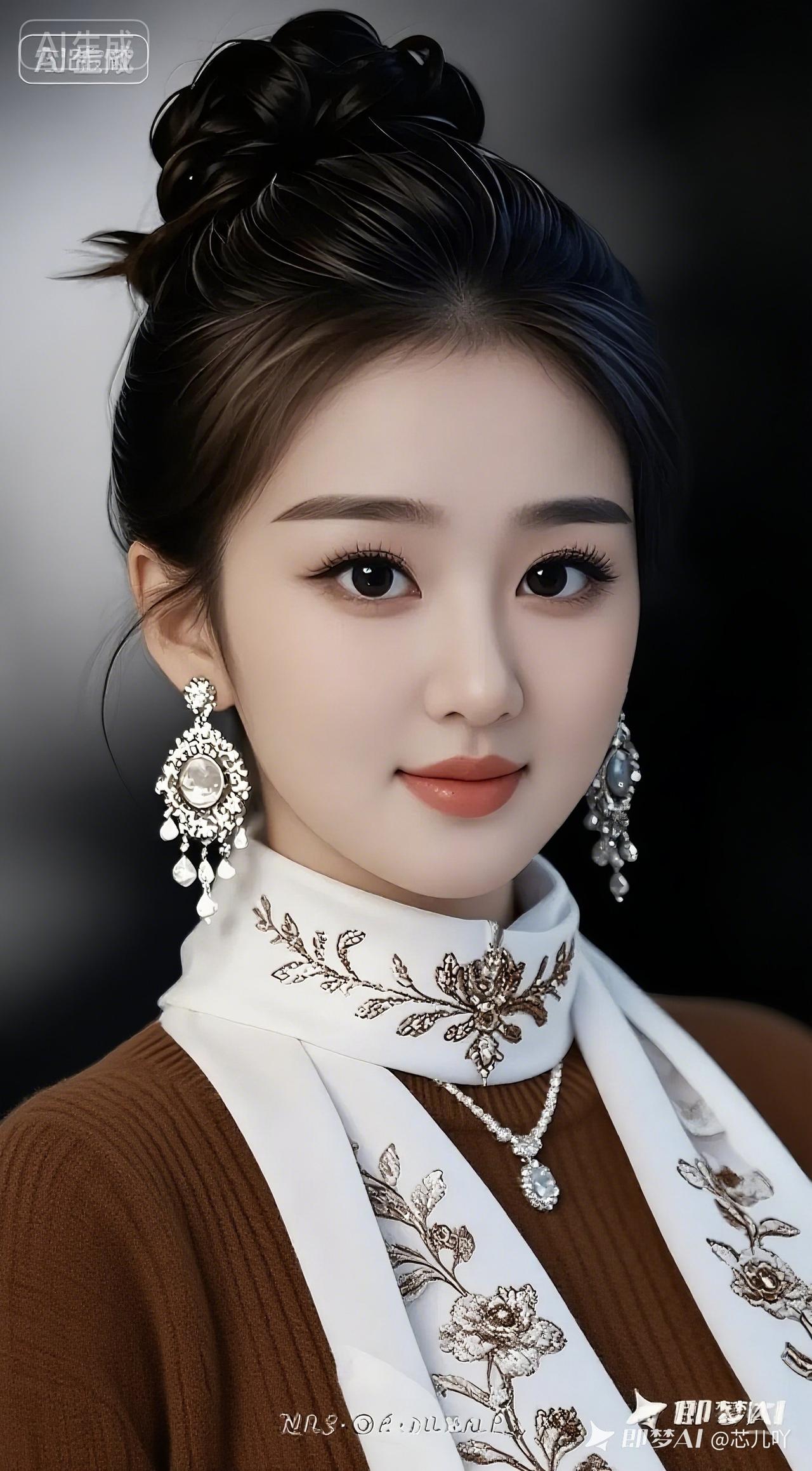 优雅复古风，精致的妆容和华丽的耳饰，尽显高贵气质！💄👑