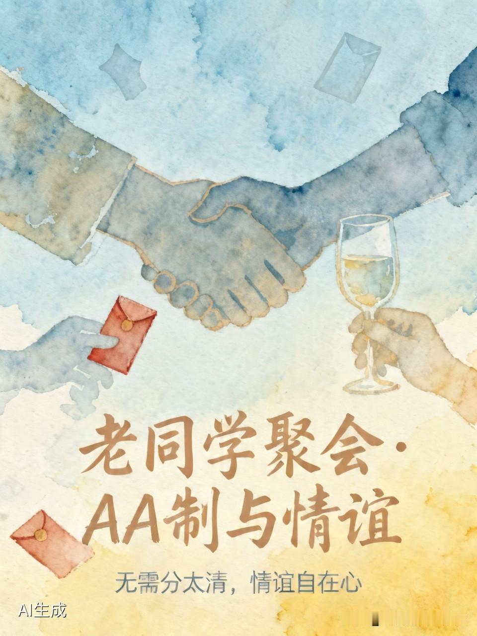 昨天老同学聚会，我们这代人还是不太习惯AA制，总觉得分得太清反而生分。往常都是其