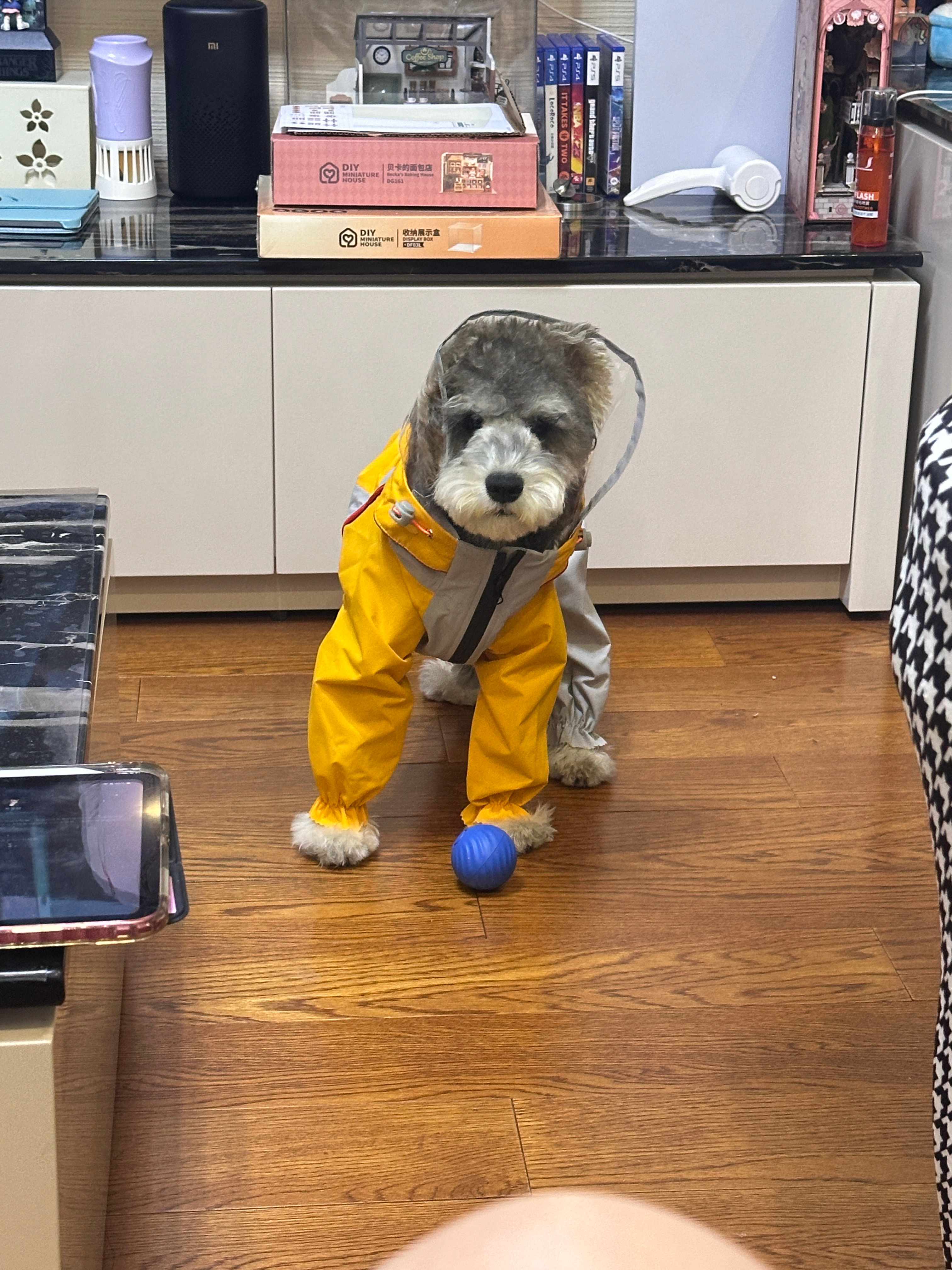 买了一个雨衣，穿上以后被定住不会走路了 ​​​