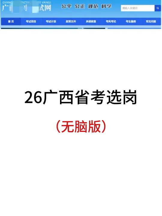 广西公务员考选岗（无脑版）