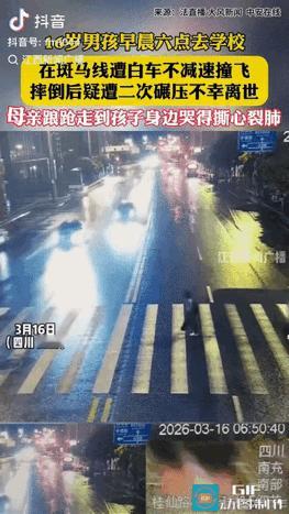 残忍！早上六点五十，一个16岁的高中生已在斑马线上小心翼翼了，可汽车仍没“放过”