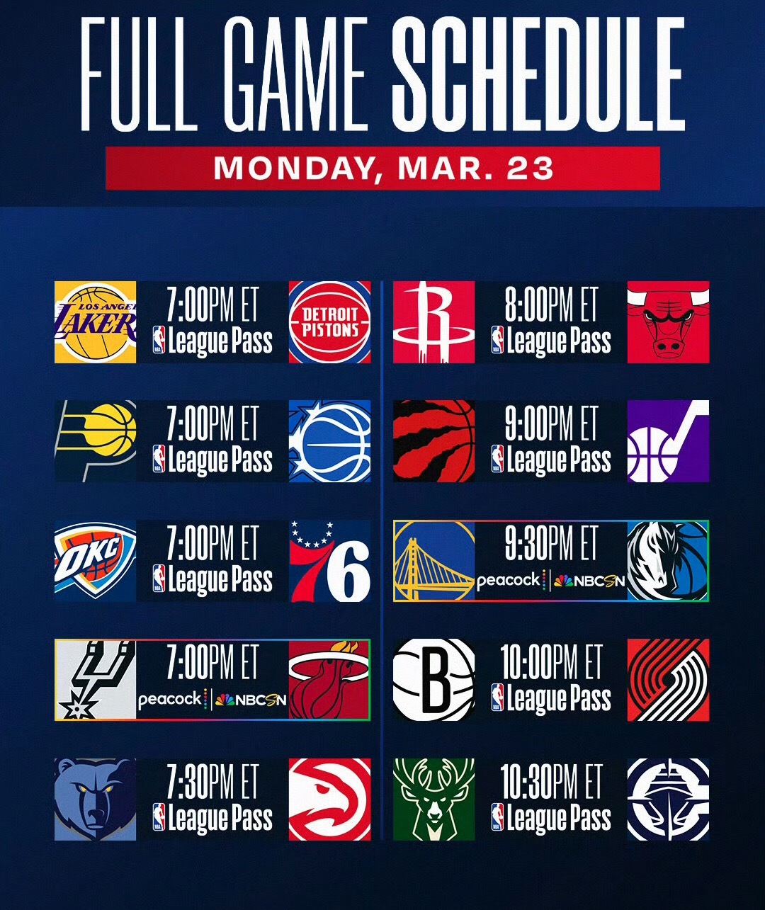 没有骑士队的比赛日，也有很多精彩的比赛哦NBA所有比赛兔费直播及回放网页链接（复