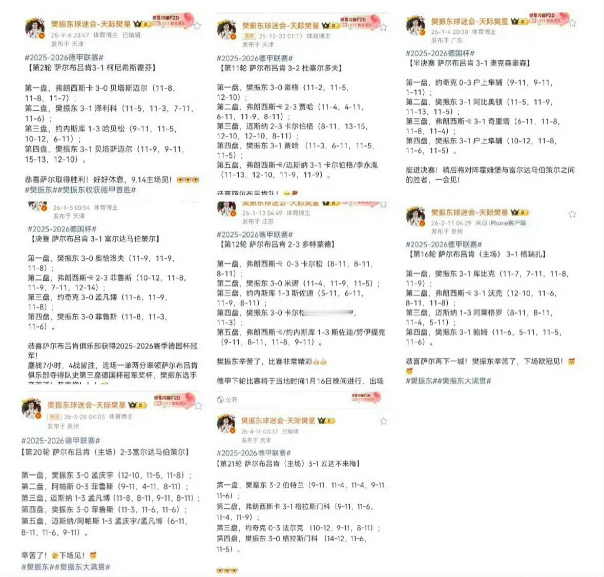 樊振东0比3大勒布伦 巴黎奥运会后，没吃任何资源，没占任何名额，本赛季八次一单二