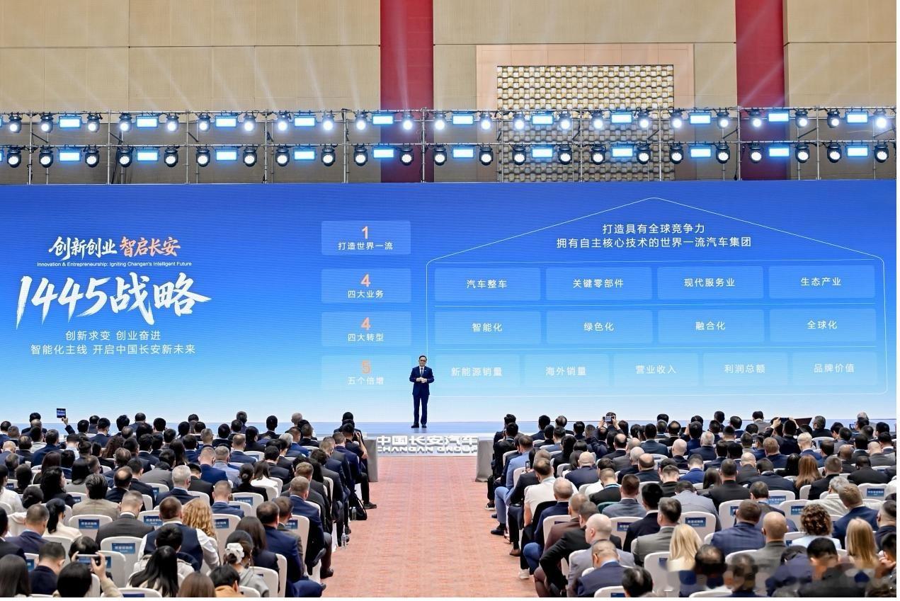 梳理一下长安汽车集团全球战略发布会暨伙伴大会的看点：1、“1445”战略 ，聚焦