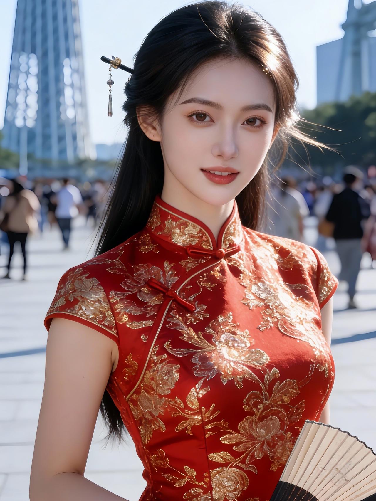 《素襟上的梅影》
 
裁一段月华织进襟口
盘扣咬着霜色 不肯松口
斜襟掠过肩头时