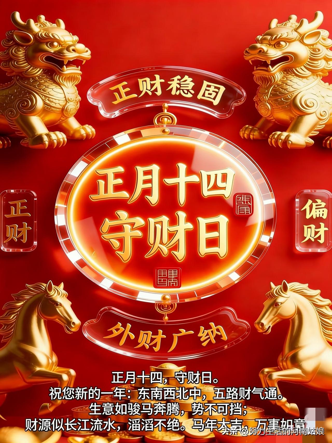 正月十四，年味儿未散，元气加满。一半是对团圆的期盼，一半是对生活的热爱。早安，打