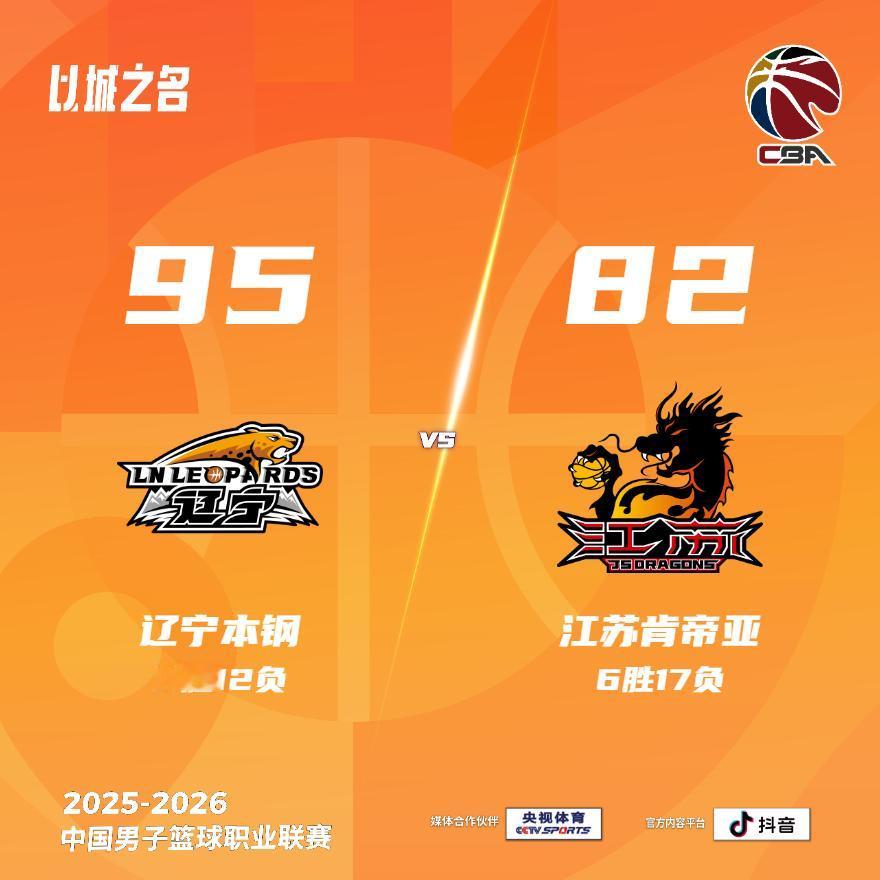 辽宁本钢 95-82 江苏肯帝亚 辽宁男篮vs江苏男篮
辽宁本钢：威尔斯21分，