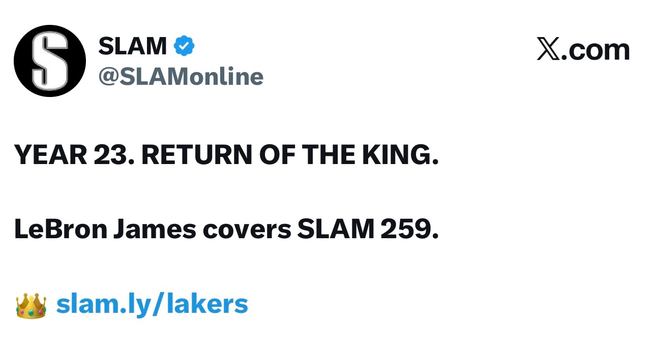 詹姆斯登上第259期灌篮杂志封面：第23个赛季，皇帝归来。👑 