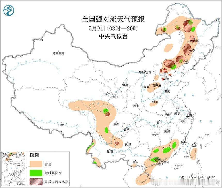 【降水和对流】昨晚到今天，南方降雨总体减弱，但云南广东福建局地还是出现了强降雨。