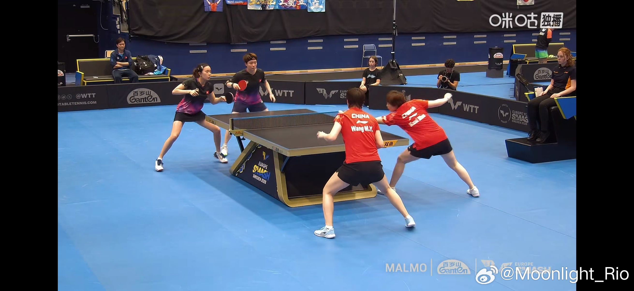 WTT欧洲大满贯瑞典站2026 女双1/4决赛：🇨🇳王曼昱/蒯曼2比3杜凯琹