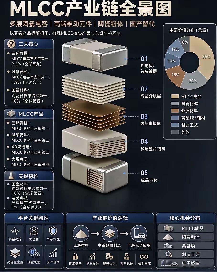 MLCC赛道全梯队梳理，电容芯片核心机会一眼看懂📊被动元件国产替代浪潮持续发酵
