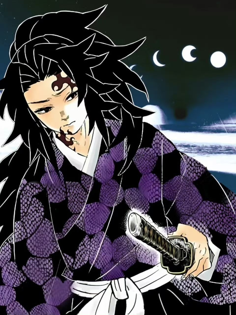 黑死牟月柱大人🌙 高贵美艳好似天上明月 