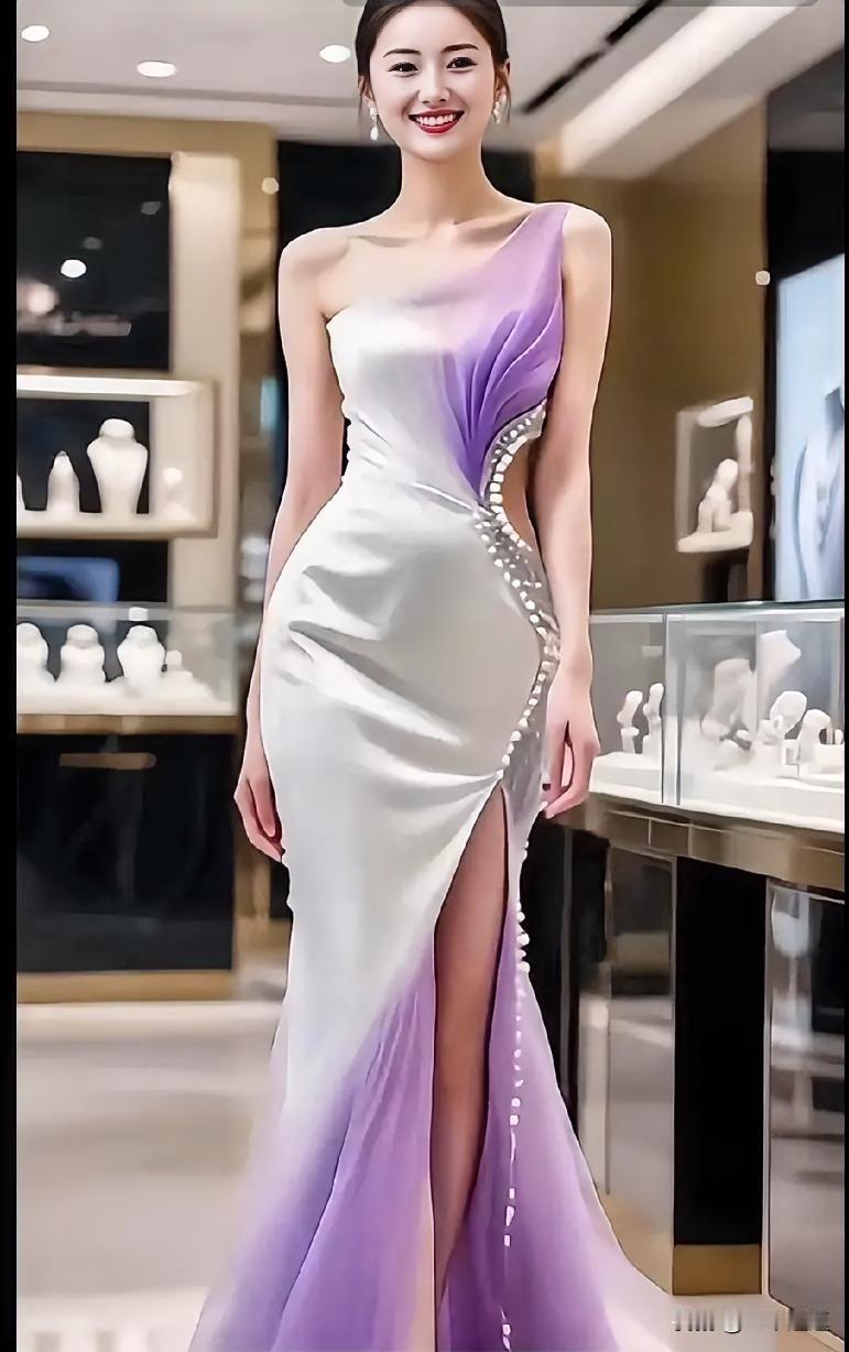 优雅紫色晚礼服，尽显迷人气质！