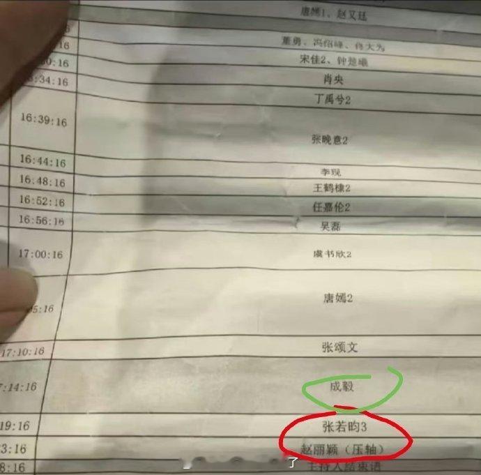 星光打赏红毯顺序单，不管这图是真是假，赵丽颖压轴很正常吧，《与凤行》上了四次财报