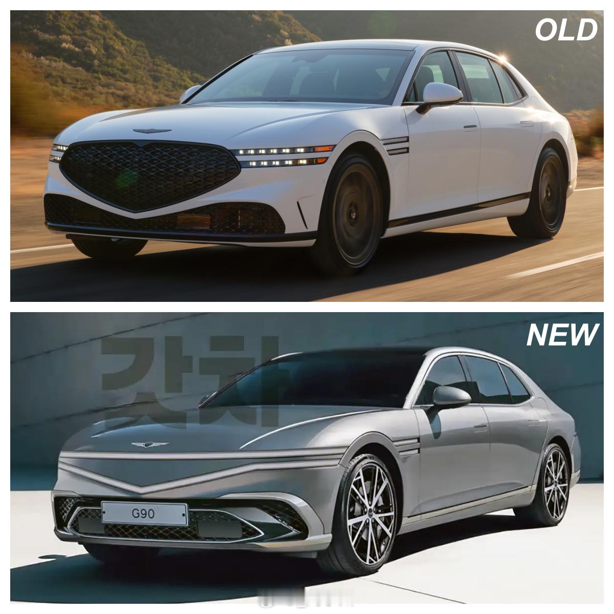 中期改款捷尼赛思G90渲染图 【新车渲染】中期改款捷尼赛思G90渲染图，和现款相