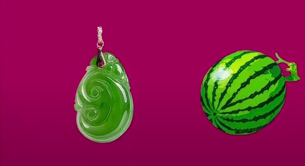 〔看图猜地名〕
图中美玉真漂亮；
还有一个大西瓜；
谐音猜地名字好；
你能看出啥